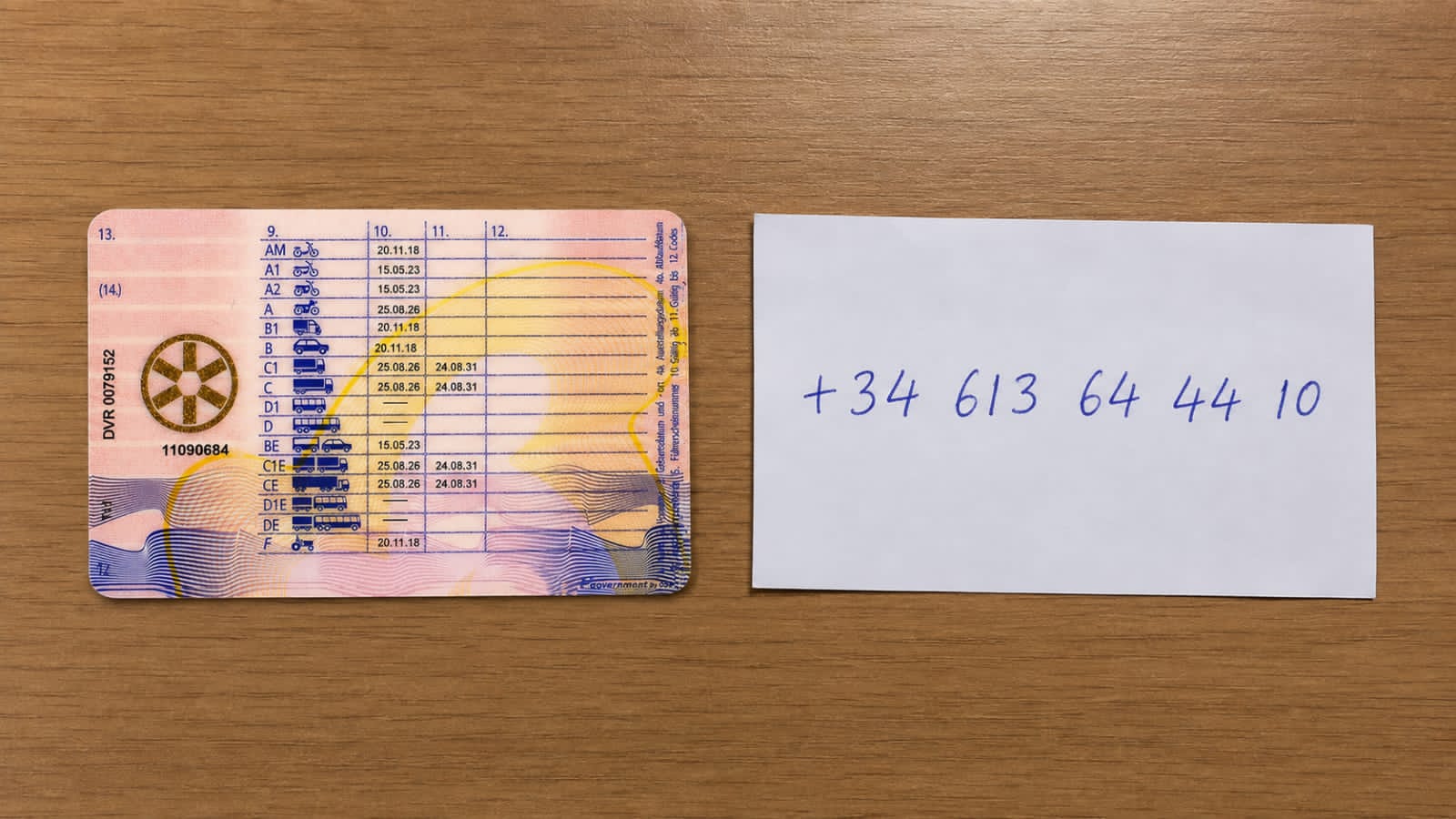 Carnet de conducir austríaco parte trasera