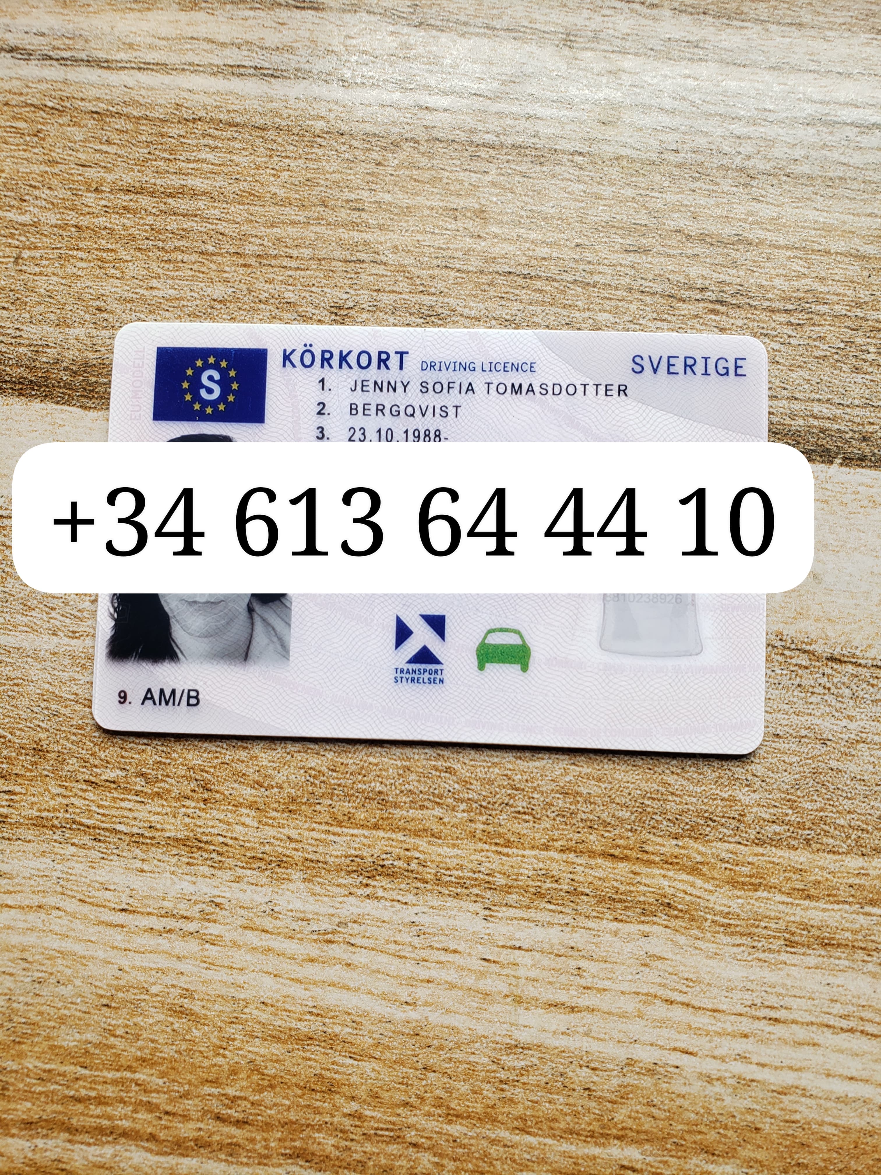 Carnet de conducir sueco parte delantera